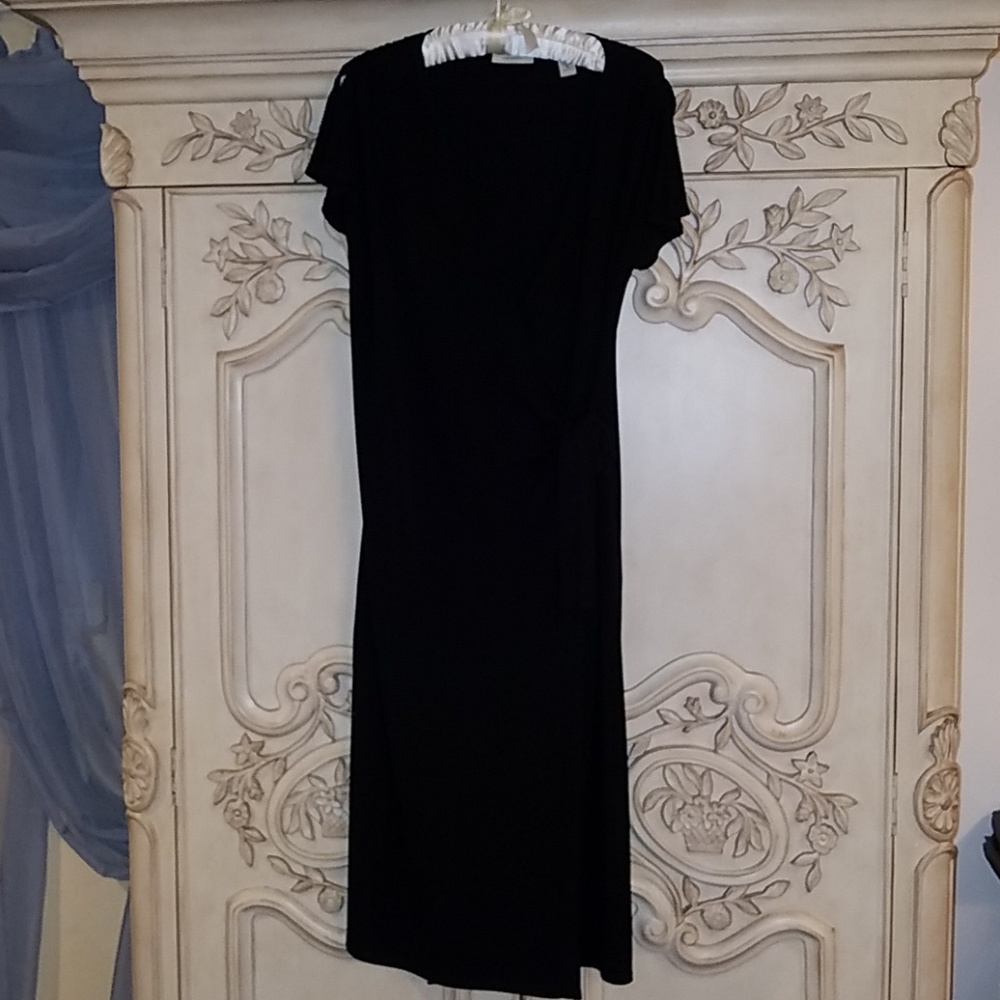 Valerie Steven's classic black wrap dress size M